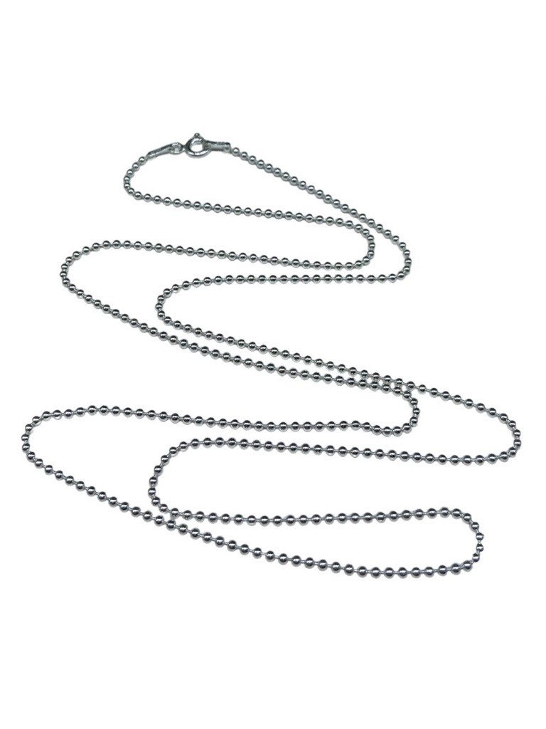 18” Sterling Silver Ball Beaded Chain Necklace Solid 925 Italy Italian Layering